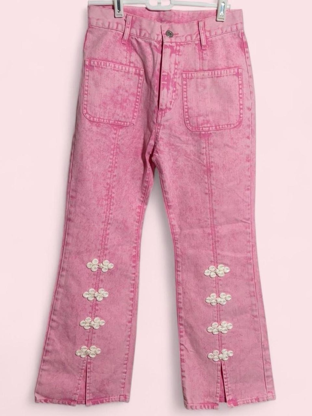 Pink China Denim Flair pants candy stripper Japan small